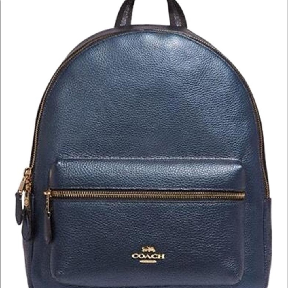 COACH Medium Charlie Pebble Leather Backpack